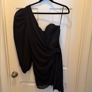 Nasty Gal Black Asymmetrical Mini Dress